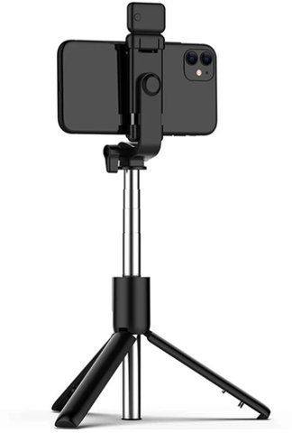 Селфі-трипод з підсвіткою та пультом U&P Selfie Stick R1S Black 018 фото